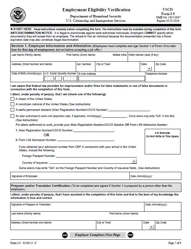 I-9 Form